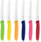 targzier Couteaux de Table Multicolore 6 Pièces,Couteau Tomate en Acier Inoxydable,Couteau de Cuisine Avec Lame Dentelée,Coloré