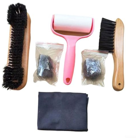Snowchecking Pool Table Brush Cleaner Kit, Pool Table Cleaning Set With Brushes Roller Steel Wool Cloth Accessories For Billiards Maintenance Brown Wood