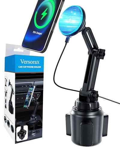 VersoraX Magnetischer Becherhalter fürs Auto, kabelloses Ladegerät für MagSafe, 15 W, Schnellladefunktion, Autohalterung für iPhone 16/15/14/13/12 (MAG-Light-WC)