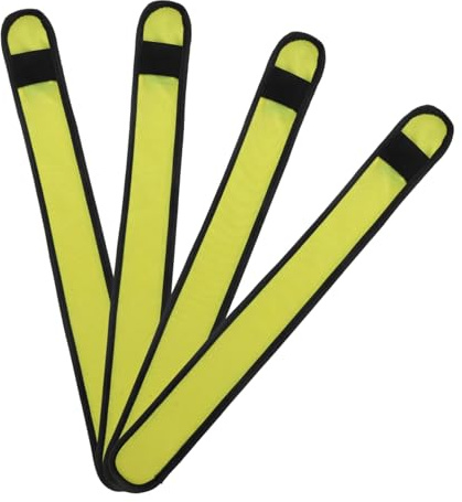 UKCOCO 4 Stück Led Pferdebeinbänder Leuchtende Reflektierende Beinschlaufen Aus Robustem Material Hohe Sichtbarkeit Bei Nacht Vielseitig Für Reiten Und Outdoor Gelb