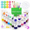 kids paint set Non-Toxic Finger Paint for Toddlers, 37 Pack Kids Paint Set with 12Colours(60ml) Finger Paints,Equipped With Sketchbooks,Brushes,Palettes,Stamps,NonToxic for Toddlers Early Education