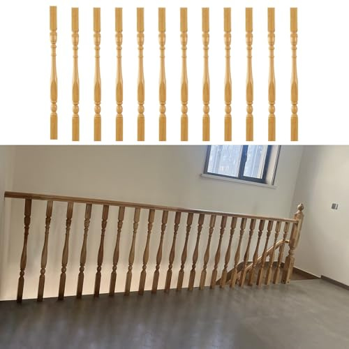 Elegantes barandillas de escalera de madera noble - Balaustres de 95/85 cm for interior y exterior (paquete de 1/5/10/20)(85cm/33.5in 12 Pack)