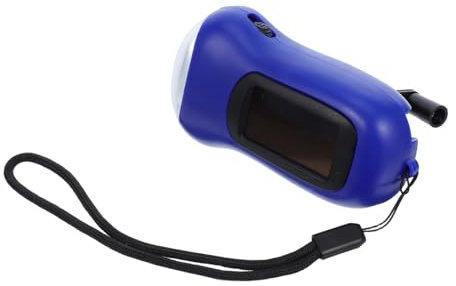 FOYTOKI Solar Powered Flashlight: Rechargeable Hand Crank Survival Flash Light Cranked Charging Manual Press Flashlight for Camping Hiking and Emergency Blue