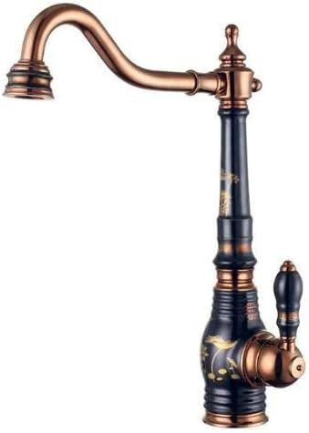 Wasserhahn Küchenspüle Wasserhahn für Bar Bauernhaus Gewerbe, Messing mit Porzellan Wasserhahn/Einhebelmischer Chrom-Finish Schwenkbarer Waschtischhahn, Mischer (Farbe: Hellgelb) Das Neue (Da (Du