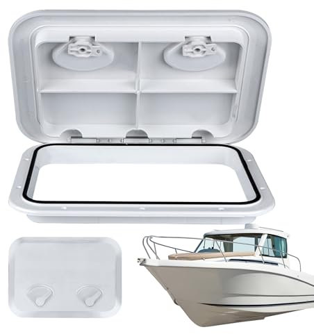 Bootsdecksluke – Wasserdichte Marine-Luken mit verschließbarem Deckel | Rechteckige, bündig montierte Luke für Yachten, Kajaks, Wohnmobile, Außenfachtür zur Aufbewahrung von Angelausrüstung, Segel-War