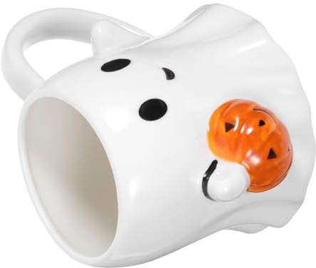 MAGICLULU Tasse à Café Halloween Céramique Citrouille Fantôme Mug Géant Festif pour Café Thé et Décoration Anniversaire