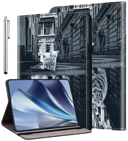 KEDBBAO Hülle für 10.2 Zoll iPad 9. Generation 2021/8. Gen 2020/7. Gen 2019 Schutzhülle Auto Schlaf/Wach Flip PU Leder Wallet Cover Case mit Stifthalter und Standfunktion, Cat Tiger
