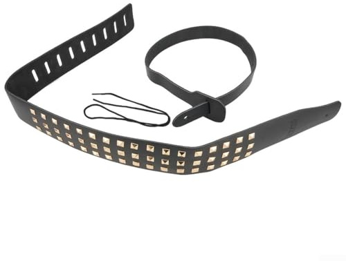 Metal Spike Gitarrengurt aus Leder mit verstellbarer Länge für Bandauftritte (A)