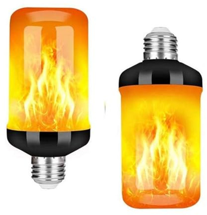 Flammen Glühbirne E26/E27 LED Leuchtmittel mit Flackernde Licht Effekt, 3W, 4 Beleuchtungsmodi, Flackerlicht für Halloween Haus Garten Bar Party Hochzeit Restaurant Valentinstag Deko, 2 Stück