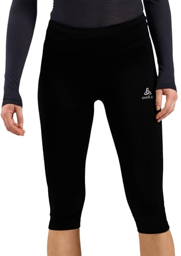 Odlo Essential Tights 3/4 Damen Laufhose | Fitnessshort |Stützende Tights | Verbesserter Passform | Hoher Komfort | Damen