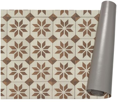 ANRO Küchenläufer Teppich Läufer Flur Küchenteppich rutschfest Küchenmatte PVC abwaschbar Flurläufer pflegeleicht Nordstern 160 x 67 cm