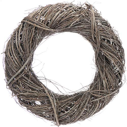 com-four® Rebenkranz - Deko-Türkranz aus Zweigen - DIY Naturkranz als Tischdeko, Fensterschmuck oder Türhänger zum selber Schmücken - geweißter natürlicher Dekokranz (1 Stück - Ø 40cm Natur)