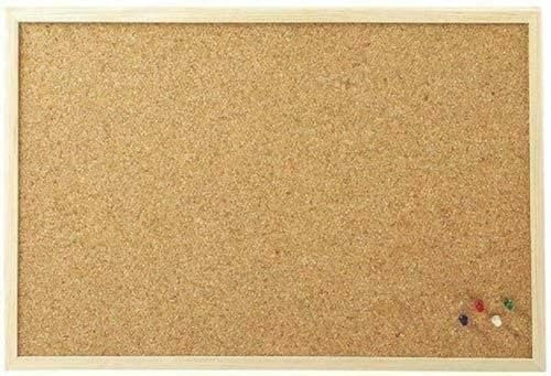 Cork Board Pin Notice Office Memo School with Push Pins Board Requisite Needs Wooden Natural Frame Board (60CM x 90CM)