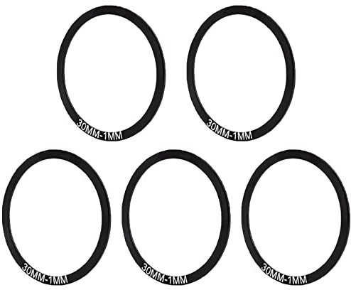 Yundxi 5 Stück Fahrrad Unterlegscheiben Set für Rennrad Tretlager, Schwungradnabenscheiben (Durchm. 30 mm Dicke 1 mm, Schwarz)