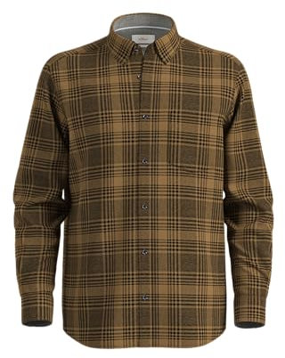 s.Oliver Sales GmbH & Co. KG / s.Oliver Chemise à Carreaux pour Homme, Coupe régulière, Coupe Droite, Marron, L