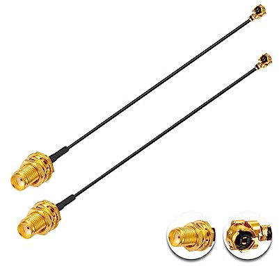 Vecys 2PCS U.F.L1 to SMA Female Low Loss Coaxial Cable 8 /20CM U.F.L1 1.13mm Mini-Coaxial Pigtail Cable for Wireless Routers Mini PCIE Network Cards PCI Wi-Fi WAN Repeater