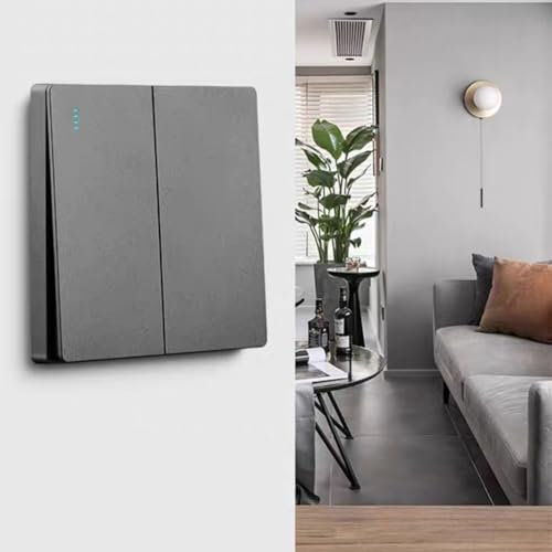 Interruttore a pulsante per PC, 86 mm, interruttore a pulsante per pannello a parete, interruttore a pulsante grande per luce da parete interruttore a bilanciere (2 gang)