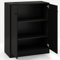 GiantexUK Kitchen Storage Cabinet, Wooden Buffet Sideboard with Doors, Drawers, Shelves & Anti-Tipping Device, Freestanding Display Cupboard for Dining Living Room (2 Doors, Black)