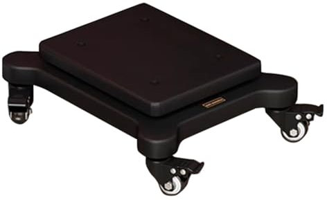 1-stufiges Multifunktionales MDF-Regal HiFi-Audioschrank Professionelles Lautsprechertablett Stativ Audio-Basis Bücherregal Verstärkerständer Mit Rollen (Color : Schwarz, S : 25 * 35cm(1Tier))