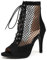 Uonpie Peep Toe Stivali 10cm Tacco in Scamosciata a Rete Scarpe da Ballo Latino Salsa Tango Bachata,Nero,39EU