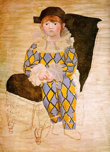 GYTRI CGFHJ Pablo Picasso Paul als Harlekin Poster Abstrakte Wandkunst Picasso Leinwand Gemälde Kinder Schauspieler Drucke für Wohnkultur Bild 60x90cm ungerahmt