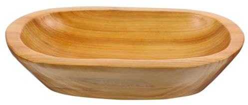 PRETYZOOM Plateau De Service De Fruits En Bois Multi-usages Bol Rustique Assiette À Collation Plat En Bois Décoratif Pour La Maison