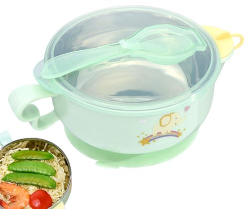Bol isotherme avec poignée, bol isotherme pour | Bols isolés remplis d'eau avec ventouse - Bol alimentaire complémentaire de 400 ml, bols portables pour avec poignée pour voyage, Camping, pique-nique