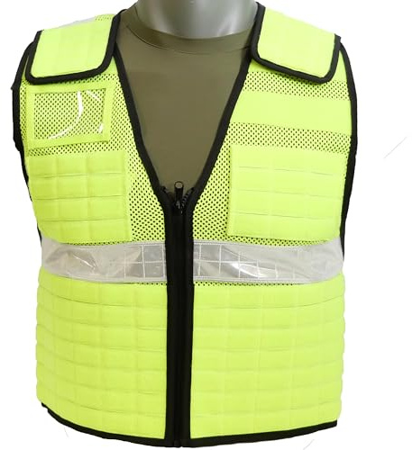 COP® Molle Warnweste mit Reflektstreifen, Flauschklett & Ausweisfach/Neongelb (Gr. S/M)