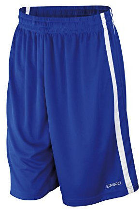 Spiro Herren-Basketball-Shorts, schnelltrocknend, Blau (Royal/Weiß), Gr. XL