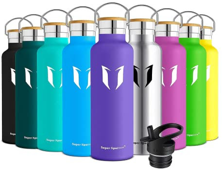 Super Sparrow Gourde Isotherme - Bouteille Isotherme - 750ml - Gourdes Inox Bouche Standard - Gourde Enfant sans BPA, pour Sport, Gym, Voyage