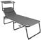 Mojawo XXL Gartenliege Sonnenliege Relaxliege Liege Aluminium mit Kissen gepolstert klappbar anthrazit L200xB70xH45/95cm Belastbar bis 150kg