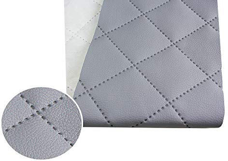 Kunstleder Gesteppt Möbel Textil Meterware Polster Stoff PU - Möbelstoff (Grau 985)