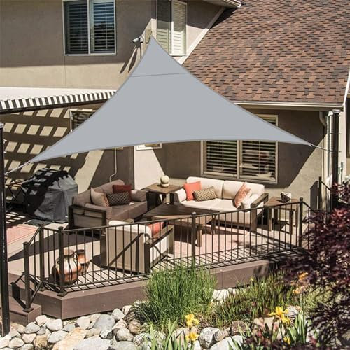 LOVE STORY Sonnensegel 4x4x4m Wasserdicht Rechteckig Hellgrau Sonnenschutz Windschutz PES Polyester,95% UV-Schutz für Außenbereich, Terrasse, Balkon, Garten, Party-Aktivitäten