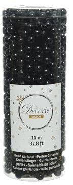 Christmas-Decorations Perlenkette 8mm x 10m Schwarz