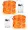 BrizLabs Herbst Deko Lichterkette 2 Stück 6M 60 LED Micro Halloween Kupferdraht Lichterkette Batterie Innen Sterne Beleuchtung für Erntedankfest Weihnachten Geburtstag Party Hochzeit DIY, Orange