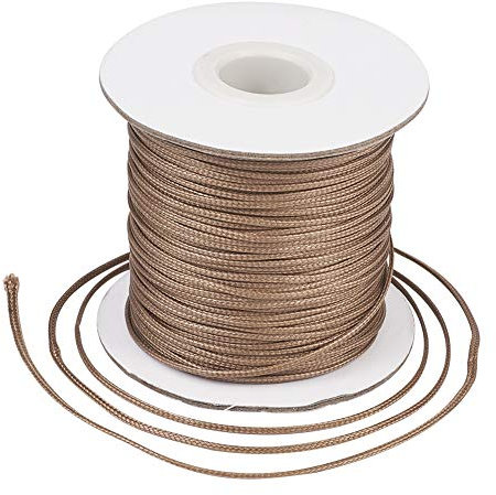 Craftdady 80 Yards/Rolle, 1 mm, rund, gewachst, Polyesterschnur, Perlenschnur, Spule für Schmuckherstellung, Kamel