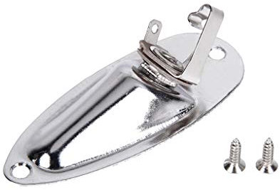 Guangcailun Remplacement pour Guitare électrique Stratocaster Strat Guitare Jack Support de Prise Guitare Plaque 6.35mm 1/4 en Forme de Bateau Connecteur Audio Panneau Socket