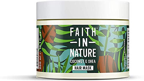 Faith In Nature Organic Coconut and Shea Butter Hair Mask, Hydrating for Dry Hair & Scalp, Vegan and Cruelty Free, No SLS, Silicones or Parabens, 300 ml, Pack of 1