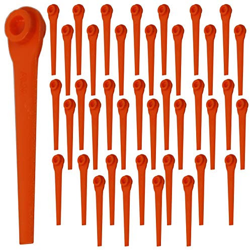 SPARES2GO Plastic Blades Compatible with Flymo SimpliTrim Li Battery Grass Trimmer Strimmer (Pack of 40)