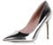 Zhabtuc High Heels 10 cm, Damen Spitzschuh Schlupfschuhe Stilettos Party Hochzeit Pumps Basic Schuhe, Silber, 38.5 EU