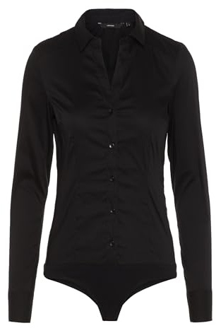 VERO MODA Damen Vmlady L/S G-String New Noos Langarmshirt, Schwarz, S EU