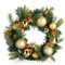 COM-FOUR® Türkranz Weihnachten - Adventskranz mit Christbaumkugeln und Zweigen - Dekokranz Ø ca. 30 cm - Weihnachtsdeko - Tischkranz - Weihnachtskranz (goldfarben/bronzefarben - Kugeln/Zweige)