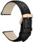 WOCCI 22mm Leather Watch Strap for Women and Men, Quick Release Band, Rose Gold Buckle (Black)