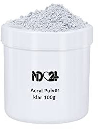 ND24 Acrylpulver für Nägel Klar 100g – Feines Acryl-Nagel-Pulver in Studioqualität für Acrylnägel – Perfekt für professionelle Anwendungen als Acryl Pulver und als Ergänzung für Acryl Nägel Set