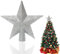Weihnachtsbaumspitze Stern, Glitter Baum Stern, Glitzer Christbaumspitze, Weihnachtsbaum Stern Topper, Baumschmuck Glitzernde, Christbaumschmuck, Verzierung für Weihnachten Fest Zuhause, Silber
