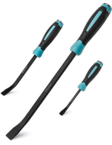 DURATECH 3-Piece Pry Bar Set, 8, 12 and 18, Hammer Strike Cap