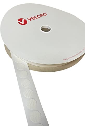 Velcro® Brand White Stick On Coins Choice of Hook & Loop 22mm, Sticky Dots Double Sided Adhesive Pads, Sticky Coins, Strong Adhesive Dots (Hook, 100 Coins)