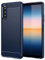 Topme Silikonhülle für Smartphone, Compatible with Sony Xperia 10 IV (6 Inches), [handyhülle im Gebürsteten Texturstil] - Blau