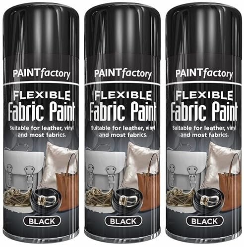 Yorkshire Homeware Flexible Fabric Spray Paint | Suitable for Leather | Vynal Textiles and Most Fabric Black 200Ml (3)