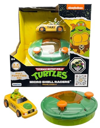 TEENAGE MUTANT NINJA TURTLE Toy, Michelangelo Micro Shell Racer Vehicle, TMNT Ninja Racing Toy for Kids, Classic Edition for Kids, Ages 3+